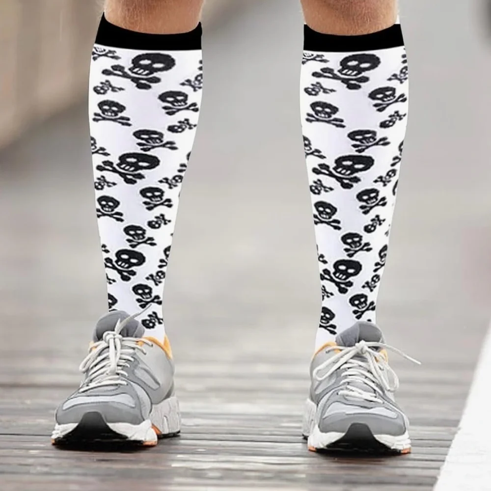 3/$25 🍄 Skull and Crossbones Kids Knee High Compression Sock Halloween Size S/M